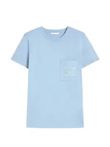 Футболка с нагрудным карманом Max Mara, синий