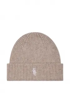 Вязаная шапка с вышитым логотипом Sporty & Rich, бежевый