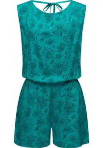 Комбинезон Ragwear "Zella", шикарный короткий женский комбинезон с цветочным принтом, цвет Dunkelpetrol