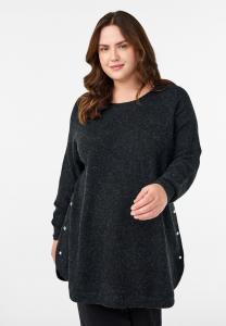 Джемпер Zizzi Jumper, Dark Grey Melange/Mottled Dark Grey