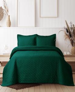 Комплект постельного белья Brisbane Microfiber Solid Oversized Quilt Set, размер King Tribeca Living, Green