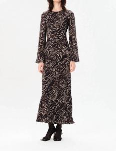 Платье Alvarez Sara миди в темно-коричневом цвете Maria Cher