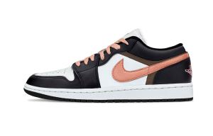 Jordan Баскетбольные кроссовки Air 1 Peach Mocha Balance Low Top Vintage унисекс, черно-розовые