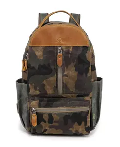 Горный Лист Утилитарный Рюкзак из Вощеного Холста Utility Bee-Wax Canvas Backpack TSD BRAND, зеленый