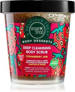 Десерты для тела, клубничный джем, глубоко очищающий скраб для тела Organic Shop, 450 мл