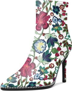 Женские ботильоны Mettesally с острым носком, высокие тонкие каблуки-стилето, боковая молния, украшенные бусинами, комфортные ботинки для осени и зимы