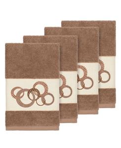 Набор из 4 декоративных полотенец для рук Annabelle из турецкого хлопка Linum Home, цвет latte