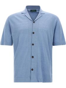 Рубашка с коротким рукавом Zanone, синий