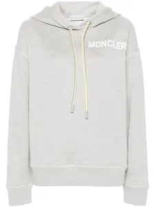Худи с вышитым логотипом MONCLER, серый