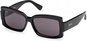 Солнцезащитные очки MaxMara MM0140 01A, блестящие черные, размер 57/14/135, женские, Shiny Black / Shiny Black