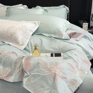 FUANNA Комплект постельного белья 1,5 м: пододеяльник 200x230 см, простыня, 2 наволочки, цвет xingmu - чайно-зеленый