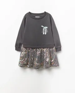 Платье с пайетками Sfera, серый