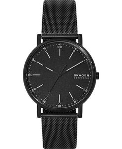 Мужские часы Signatur, черные часы с сетчатым браслетом из нержавеющей стали, 40 мм Skagen
