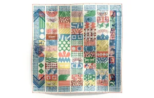 Шёлковый платок женский синий HERMES