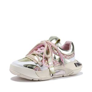 Кроссовки женские толстые низкие Bellalily, серебряный