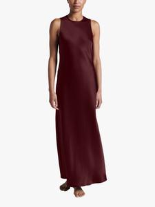 Платье макси Valencia из чистого шелкового сатина ASCENO, Maroon