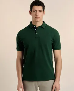 Мужская рубашка-поло классического кроя с короткими рукавами из пике Valecuatro, темно-зеленый