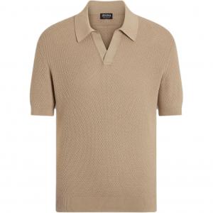 Zegna Короткий рукав Вязаный Поло Ermenegildo Zegna, Light Umber