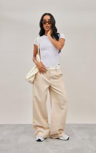 PrettyLittleThing Белое базовое облегающее боди с короткими рукавами