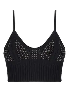 Декорированный трикотажный топ Laneus, черный