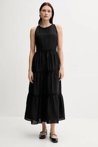 Платье с добавлением льна Pedro Del Hierro, черный