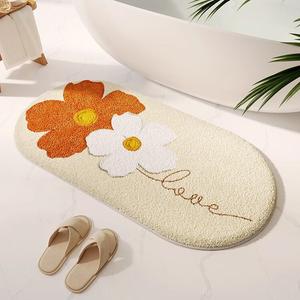 Budis Ковер 100х120 см для прихожей/ванной, абсорбирующий, с геометрическим дизайном, не скользящий