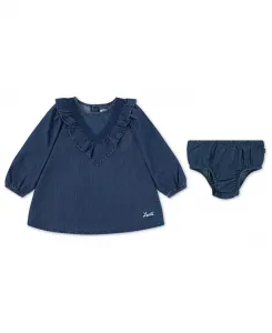 Платье с рюшами из хлопка в стиле Дикого Запада для девочек Levi's, синий