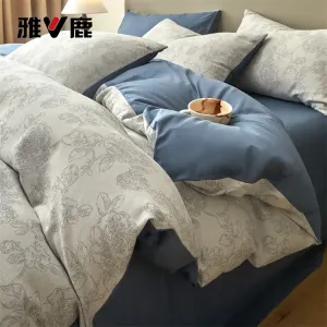 Yalu Комплект постельного белья 4 предмета, простыня 200 см, пододеяльник 220x240 см