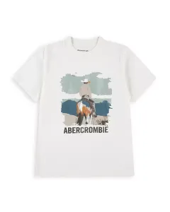 Детская футболка с принтом на спину для походов - для малышей и взрослых. Abercrombie Kids, белый