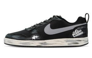 Nike Кроссовки для скейтбординга Court Borough DEER New Era Abс износостойкой подошвой, мужские, черно-серые