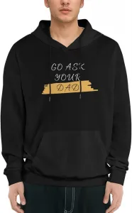 Толстовка мужская Go Ask Your Dad, черная, с начесом, капюшоном и карманом-кенгуру