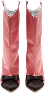 Женские ботильоны на высоком каблуке-стилете, средней высоты до середины голени, с острым носком, на высоком каблуке, с удобной посадкой, из ткани Сардин, для повседневного ношения, офиса или вечеринки SRURLLUG, Pink