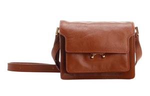 Сумка через плечо MARNI из телячьей кожи коричневого цвета