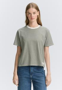 Футболка TOM TAILOR DENIM BOXY T-SHIRT, Small Olive White Stripe/Green