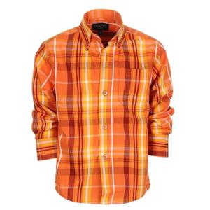 Рубашка в клетку и клетку с длинными рукавами Gioberti для мальчиков на пуговицах, цвет Orange Yellow Brown