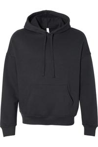 Толстовка с капюшоном BELLA + CANVAS из флисовой губки с заниженной линией плеч, черный