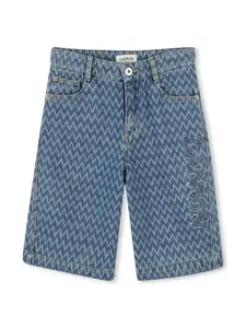 Шорты с вышитым логотипом Lanvin Enfant, синий