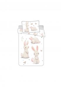 Постельное белье детское Cofi с принтом зайчика, 100x135 см, белый