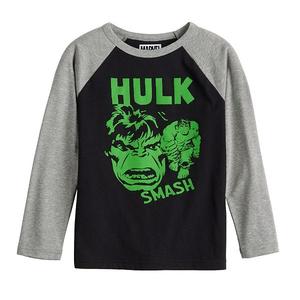 Футболка с длинным рукавом Marvel Hulk для мальчиков 4-12 лет Jumping Beans