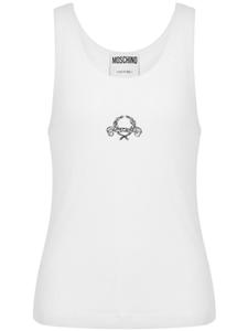 Moschino жилет с вышитым логотипом, белый