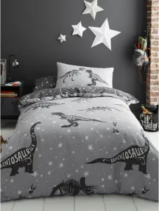 Комплект постельного белья "Space T-Rex" AG2726 (односпальная кровать) (черный/серый/белый) Unbranded