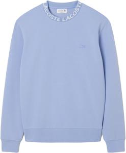 Мужская толстовка Lacoste с жаккардовым воротником и круглым вырезом, светло-синий