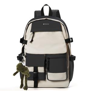 ALPINE PRO Тканевый рюкзак для ноутбука обычный унисекс разноцветный, Black White Upgraded[with Viral Frog Pendant]