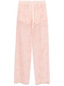 Брюки из органзы с цветочной вышивкой Genny, розовый