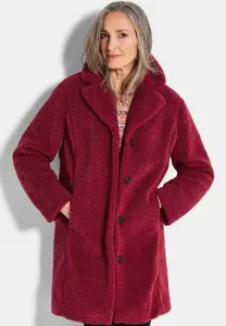 В коротком пальто из плюшевого меха Goldner, Coral