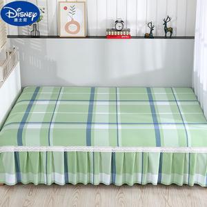 Disney Комплект постельного белья из хлопка, 4 предмета, для татами/платформы 2.0x2.0 м, размер 240х230 см, с юбкой высотой 3 см, цвет травянисто-зеленый, клетка