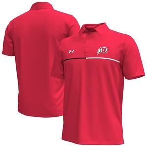 Мужская красная поло utah utes playoff chest stripe performance Under Armour