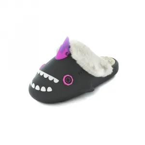 Зимние сандалии Shark Winter Sharkicks в стиле киберпанк, закрытые носки с открытой пяткой, унисекс HelloSlippers, Black