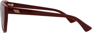 Солнцезащитные очки Bottega Veneta в оправе «кошачий глаз» из ацетата, Burgundy Burgundy Red-bv1018s-30008309-004