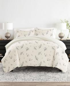 Комплект постельного белья из 3 предметов с классическим узором, двусторонний, размер Full/Queen ienjoy Home, Ivory